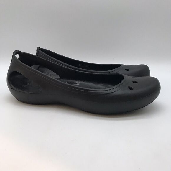 Crocs Kadee Ballet Flats  11215 Women's 10 & 8 Mis-matched Black Slip On Shoes - Picture 1 of 11